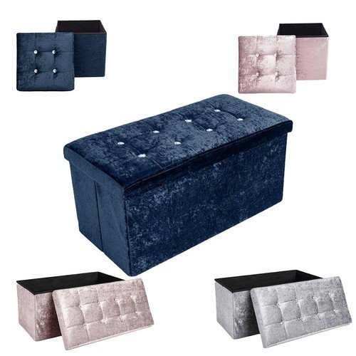 Crushed velvet storage box - crushed,