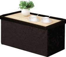 2 in 1 Velvet Ottoman Storage
