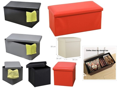 Storage box foldable ottoman - storage,