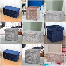 Crushed Velvet Ottoman Bench