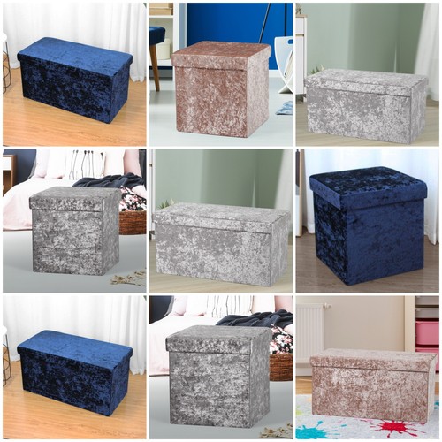 Crushed velvet ottoman - velvet,