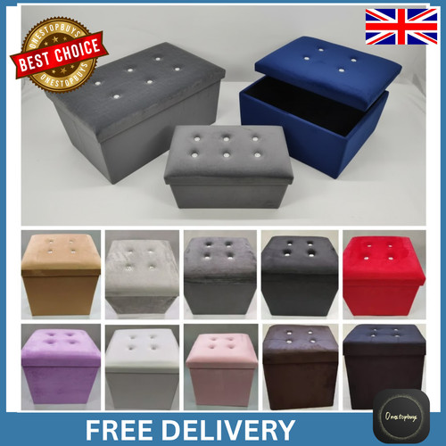 Soft velvet folding ottoman - soft,