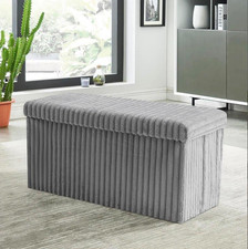 Ribbed Ottoman Storage Box –