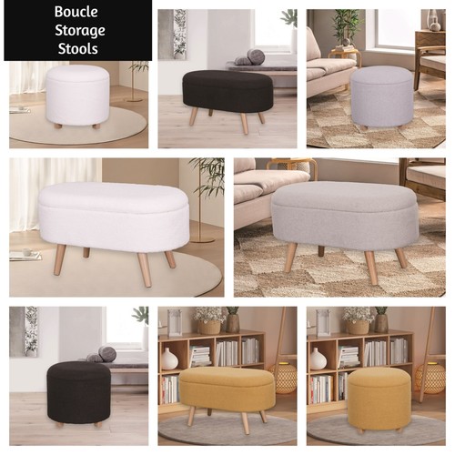 Large boucle teddy ottoman - boucle,