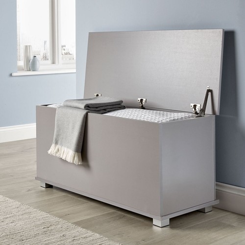 Ottoman storage chest grey toy - ottoman,