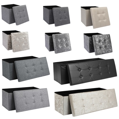 Folding ottoman storage box - folding,