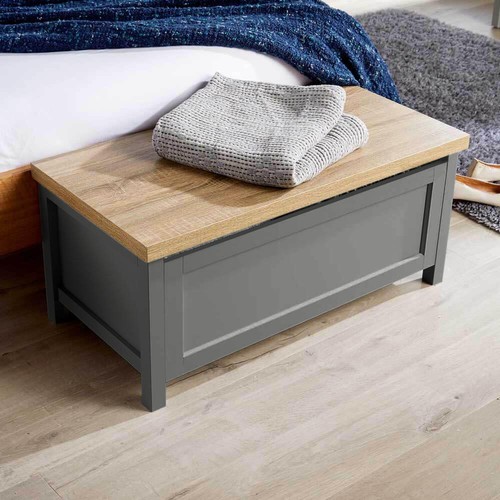 Ottoman storage chest - chest, dark