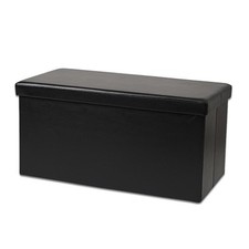 BLACK OTTOMAN STORAGE BENCH