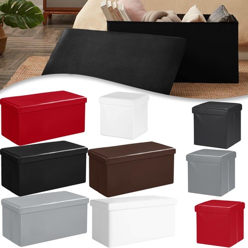 Folding ottoman storage box - folding,