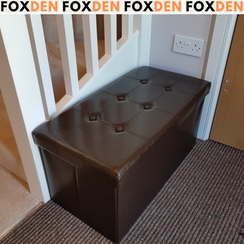 Brown ottoman storage box faux - brown,